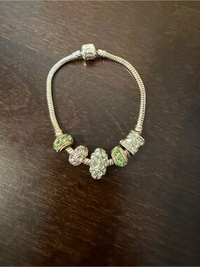 Charm bracelet w/five charms